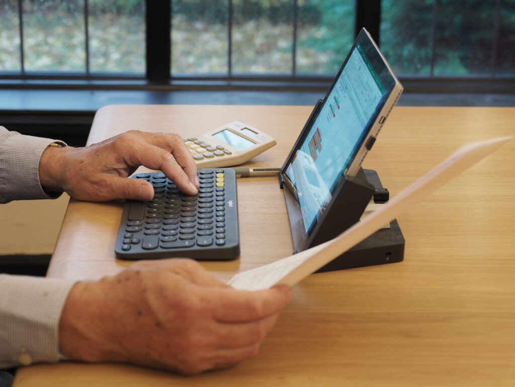 Person doing accounts
