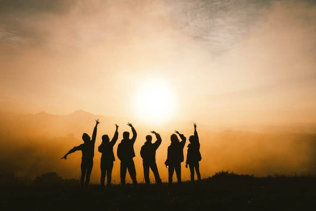 people and sunset