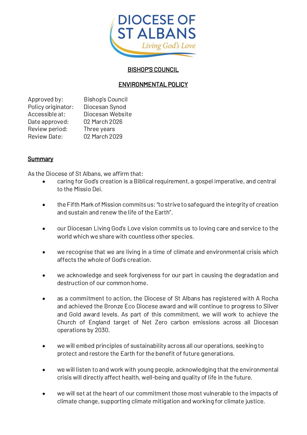 Environmental Policy 2026