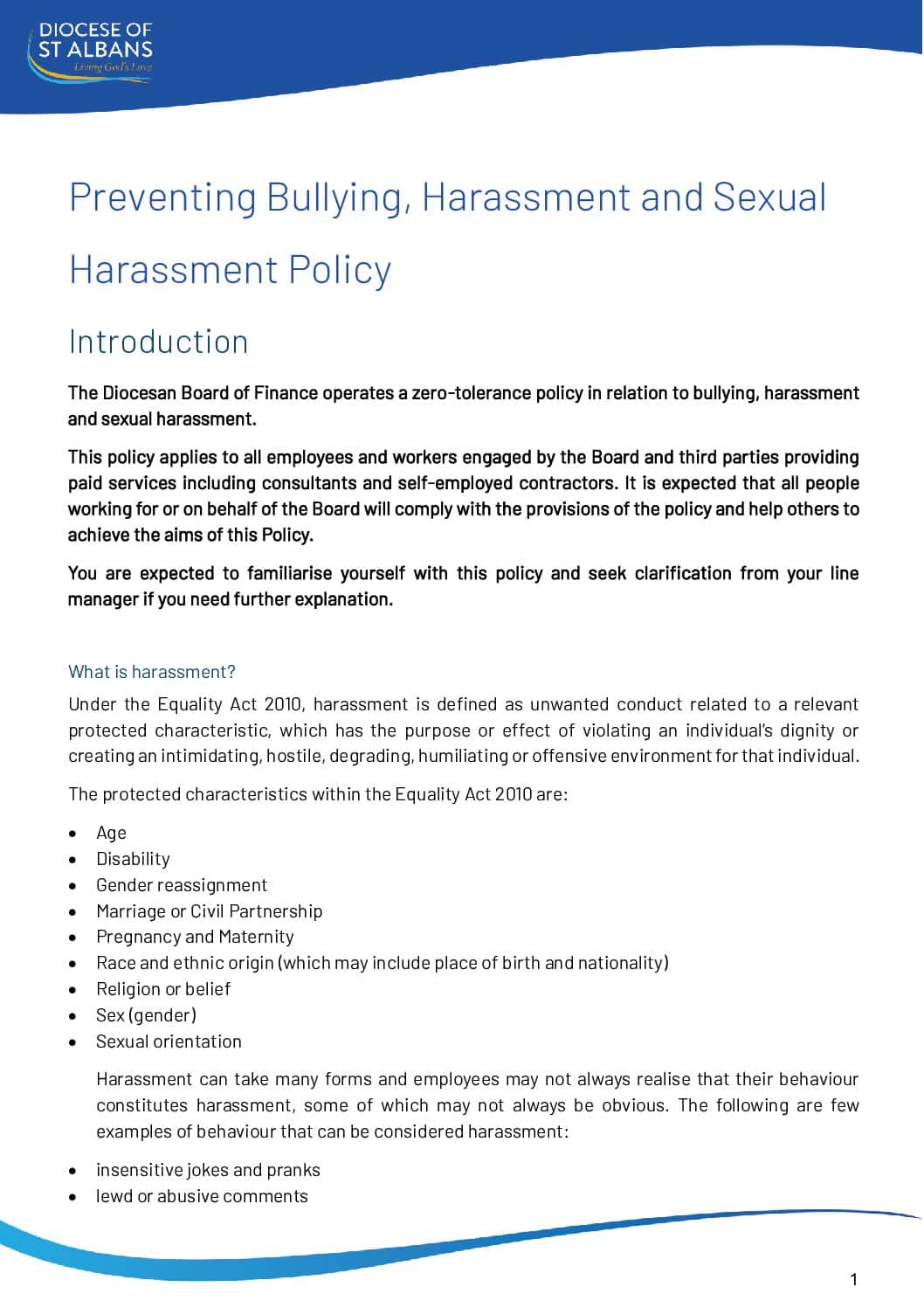 Preventing Bullying, Harassment and Sexual Harassment Policy – DBF 2026