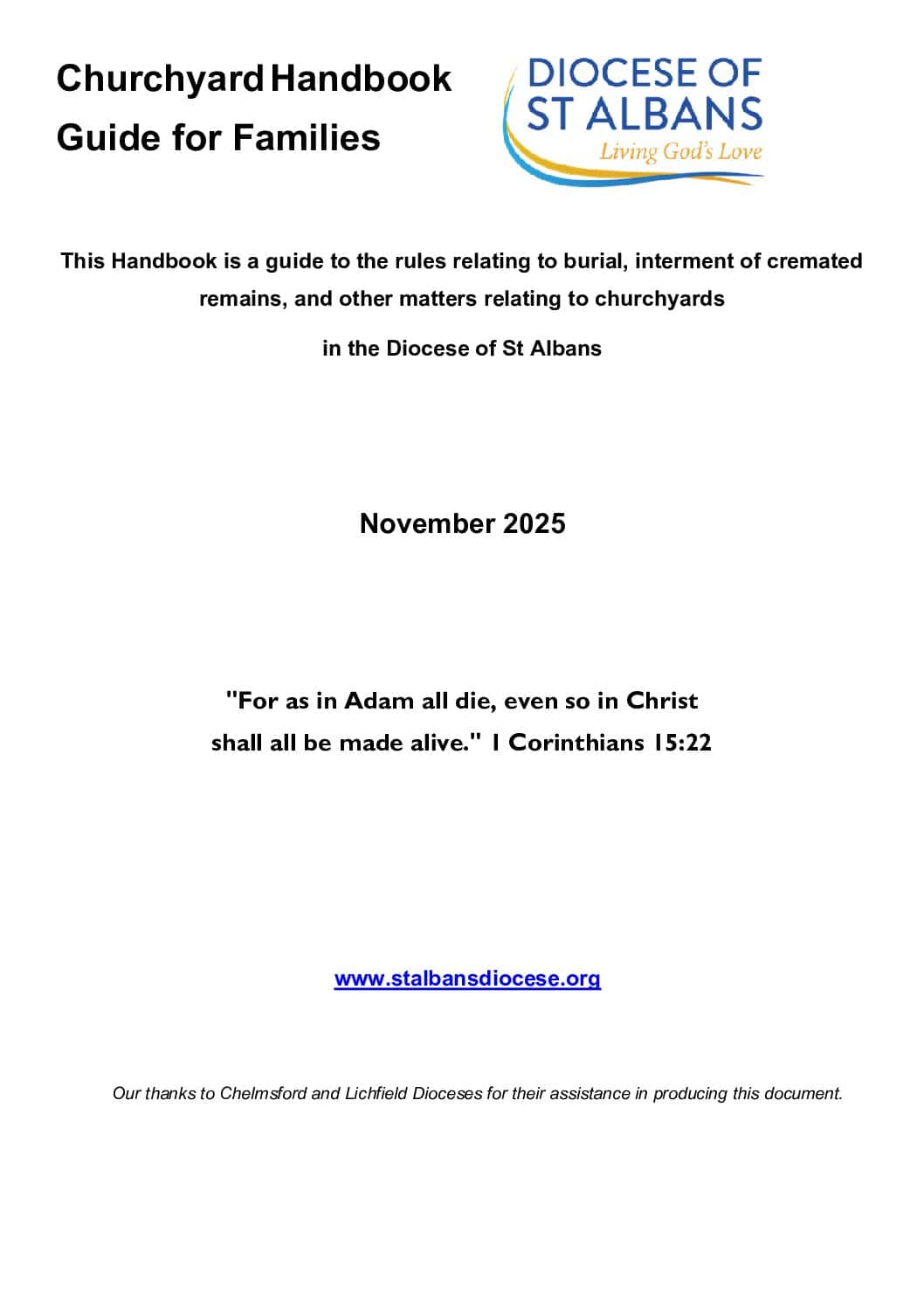 Churchyard Handbook – Guide for families 2025