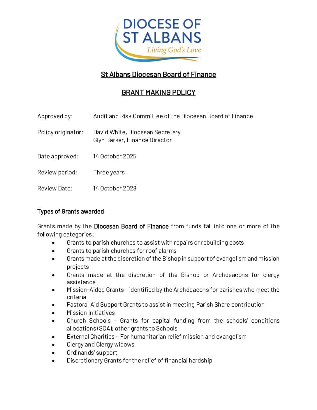Grant Making Policy 2025