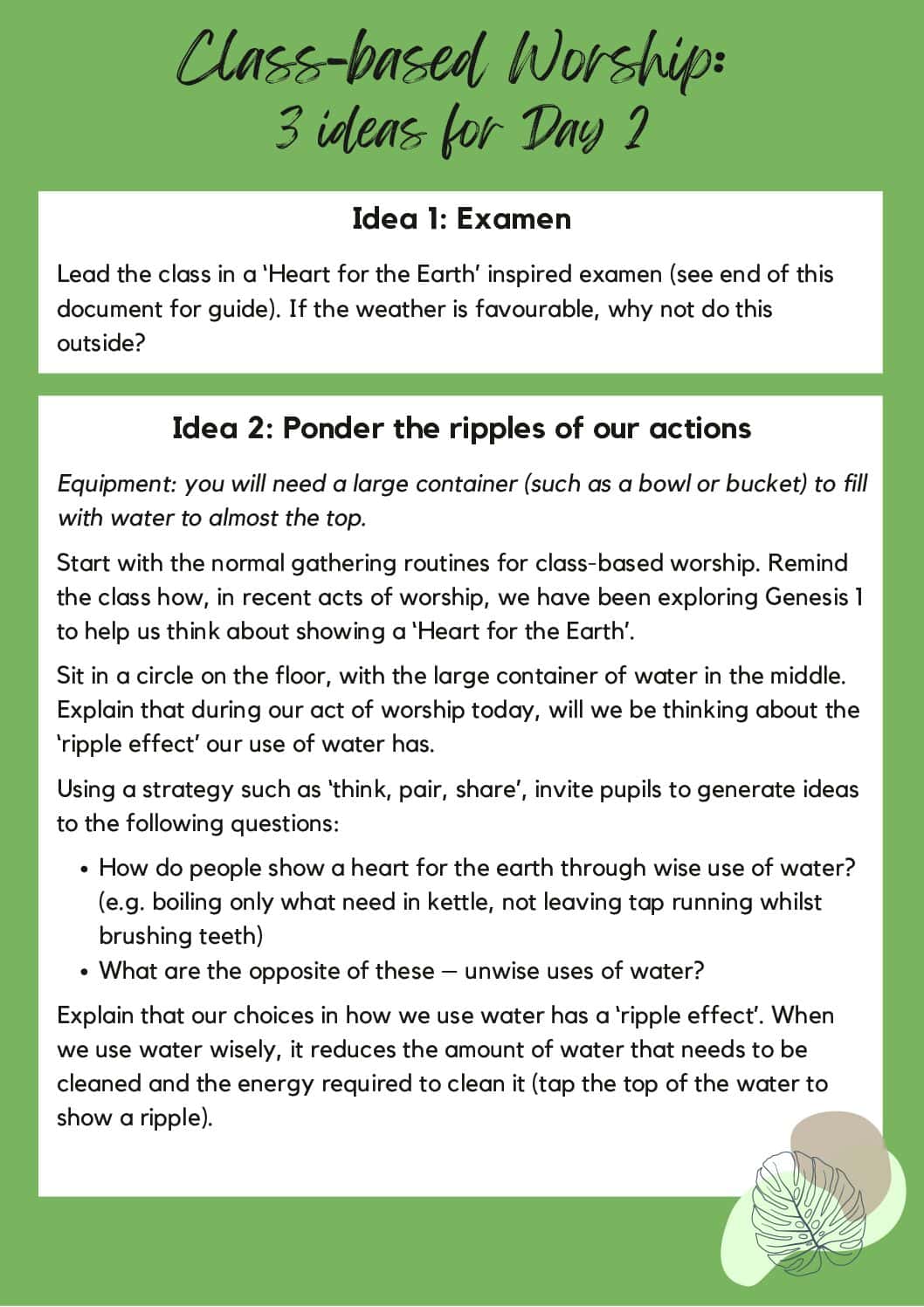 Class Based Worship Primary D2